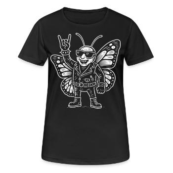 Heavy Metal Schmetterling Rockmusik Lustig - Frauen T-Shirt atmungsaktiv - Schwarz - Vorne - AI Model Female 172 light (172cm)