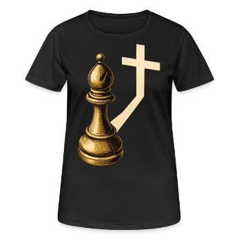 Chess Players Chess Pieces Bishops Shadows - Women's Breathable T-Shirt - black - Front - AI Model Female 172 light (172cm)