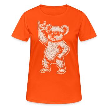 Rock Music Koala Heavy Metal Funny Design - Women's Breathable T-Shirt - neon orange - Front - AI Model Female 172 dark (172cm)