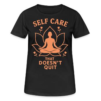 Prendre soin de soi, être conscient et méditer - T-shirt respirant Femme - noir - Devant - AI Model Female 172 light (172cm)