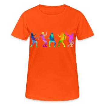 dance - Frauen T-Shirt atmungsaktiv - Neonorange - Vorne - AI Model Female 172 dark (172cm)