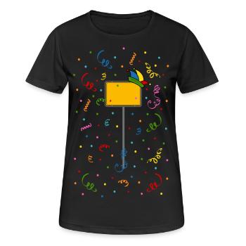 Fasching Fastnacht Karneval Ortsschild Narrenkappe - Frauen T-Shirt atmungsaktiv - Schwarz - Vorne - AI Model Female 172 light (172cm)
