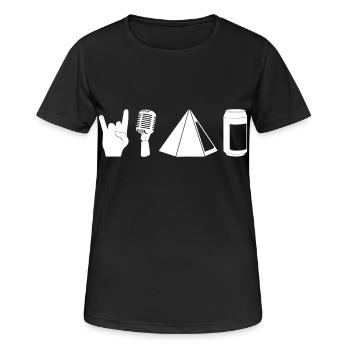 Festival - Frauen T-Shirt atmungsaktiv - Schwarz - Vorne - AI Model Female 172 light (172cm)