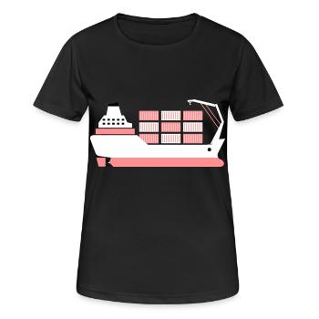 porte-conteneurs rose - T-shirt respirant Femme - noir - Devant - AI Model Female 172 light (172cm)