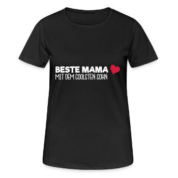 Beste Mama - Sohn - Frauen T-Shirt atmungsaktiv - Schwarz - Vorne - AI Model Female 172 light (172cm)