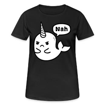 Interdiction de chasse à la baleine - T-shirt respirant Femme - noir - Devant - AI Model Female 172 light (172cm)
