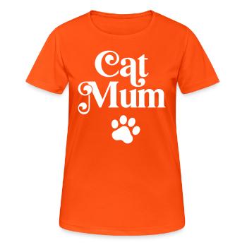 Cat Mum - Women's Breathable T-Shirt - neon orange - Front - AI Model Female 172 dark (172cm)