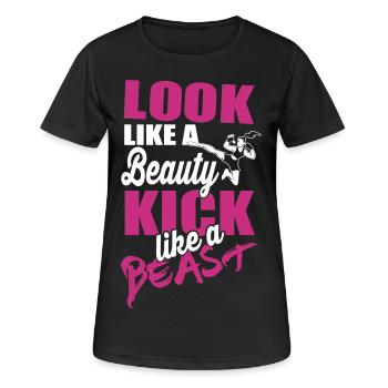 Kick like a beast - Frauen T-Shirt atmungsaktiv - Schwarz - Vorne - AI Model Female 172 light (172cm)
