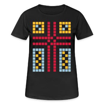 Cross Pattern Graphic - Vector - Women's Breathable T-Shirt - black - Front - AI Model Female 172 light (172cm)