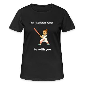 Fête des Mères – Cadeau original - T-shirt respirant Femme - noir - Devant - AI Model Female 172 light (172cm)