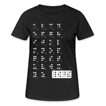 Braille wite - Frauen T-Shirt atmungsaktiv - Schwarz - Vorne - AI Model Female 172 light (172cm)