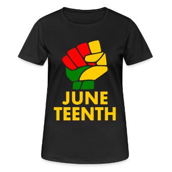 juneteenth - Women's Breathable T-Shirt - black - Front - AI Model Female 172 light (172cm)