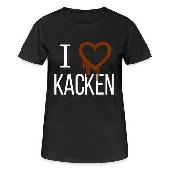 I love kacken - Frauen T-Shirt atmungsaktiv - Schwarz - Vorne - AI Model Female 172 light (172cm)
