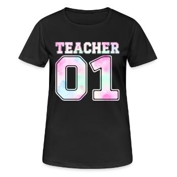 Teacher 01 - Frauen T-Shirt atmungsaktiv - Schwarz - Vorne - AI Model Female 172 light (172cm)