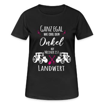 Mein Onkel ist Landwirt - Frauen T-Shirt atmungsaktiv - Schwarz - Vorne - AI Model Female 172 light (172cm)