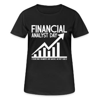 Alles Gute zum Tag der Finanzanalysten: Zahlen knacken - Frauen T-Shirt atmungsaktiv - Schwarz - Vorne - AI Model Female 172 light (172cm)