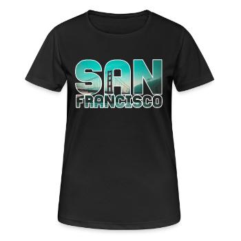 San Francisco - T-shirt respirant Femme - noir - Devant - AI Model Female 172 light (172cm)