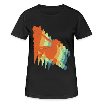 Retro-Felsklettern - cooles Geschenk für Frauen Kletterer - Frauen T-Shirt atmungsaktiv - Schwarz - Vorne - AI Model Female 172 light (172cm)