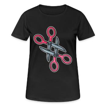 scheren - Frauen T-Shirt atmungsaktiv - Schwarz - Vorne - AI Model Female 172 light (172cm)