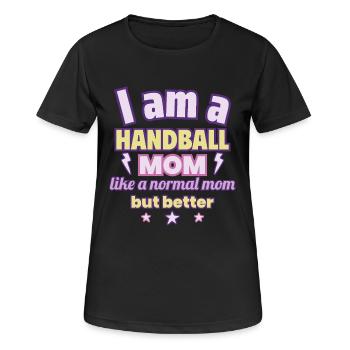 Mutter Handballerin, Muttertag Geschenk, Handball - Frauen T-Shirt atmungsaktiv - Schwarz - Vorne - AI Model Female 172 light (172cm)