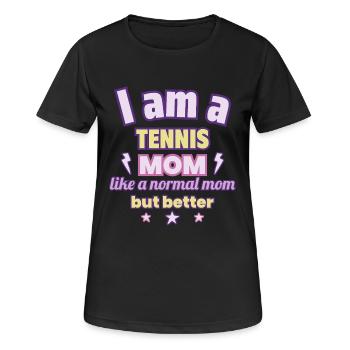 Mère joueuse de tennis, Cadeau de fête des mères, Tennis - T-shirt respirant Femme - noir - Devant - AI Model Female 172 light (172cm)