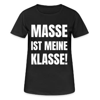 Masse ist meine Klasse. - Frauen T-Shirt atmungsaktiv - Schwarz - Vorne - AI Model Female 172 light (172cm)
