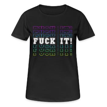 MERDE! -> Réflexions finales avant toute décision - T-shirt respirant Femme - noir - Devant - AI Model Female 172 light (172cm)