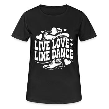 Live Love Line Dance Linedance Spass am Tanzen - Frauen T-Shirt atmungsaktiv - Schwarz - Vorne - AI Model Female 172 light (172cm)