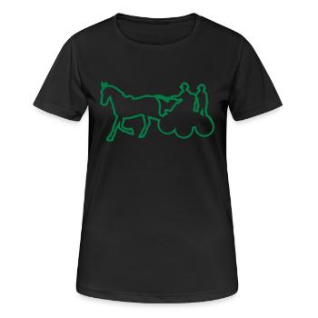 attelage sport cheval competition1 - T-shirt respirant Femme - noir - Devant - AI Model Female 172 light (172cm)