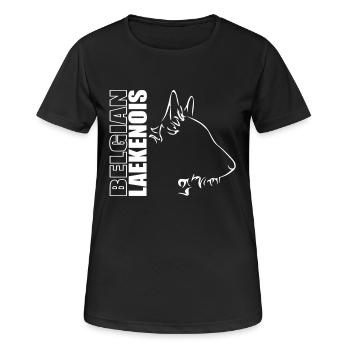 BELGIAN LAEKENOIS PROFIL Wilsigns - Frauen T-Shirt atmungsaktiv - Schwarz - Vorne - AI Model Female 172 light (172cm)