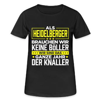 HEIDELBERGER - Böller - Frauen T-Shirt atmungsaktiv - Schwarz - Vorne - AI Model Female 172 light (172cm)