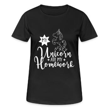 My Unicorn ate my Homework - Women's Breathable T-Shirt - black - Front - AI Model Female 172 light (172cm)