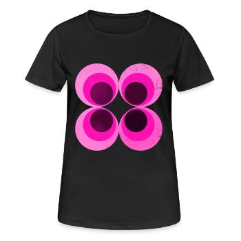 70s-tapete-siebziger-lila - Frauen T-Shirt atmungsaktiv - Schwarz - Vorne - AI Model Female 172 light (172cm)