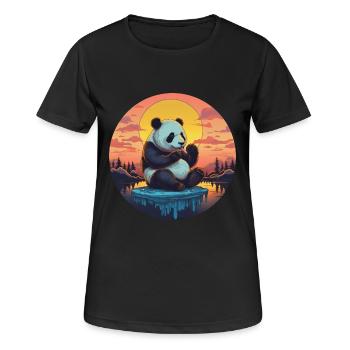 Panda mignon sur la banquise avec des bonbons - Sun - T-shirt respirant Femme - noir - Devant - AI Model Female 172 light (172cm)