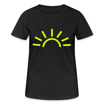 Sonne - Frauen T-Shirt atmungsaktiv - Schwarz - Vorne - AI Model Female 172 light (172cm)