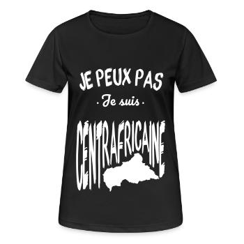 Je peux pas je suis Centrafricaine - T-shirt respirant Femme - noir - Devant - AI Model Female 172 light (172cm)