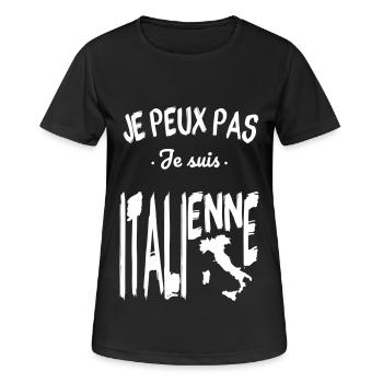 Je peux pas je suis Italienne - T-shirt respirant Femme - noir - Devant - AI Model Female 172 light (172cm)