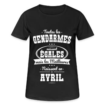 Gendarmes égales meilleures naissent en Avril - T-shirt respirant Femme - noir - Devant - AI Model Female 172 light (172cm)