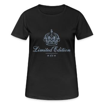 Limited Edition 1/1 Krone - Farbwechsel - Frauen T-Shirt atmungsaktiv - Schwarz - Vorne - AI Model Female 172 light (172cm)