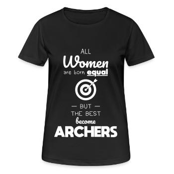 Archer - All women equal become archers - Women's Breathable T-Shirt - black - Front - AI Model Female 172 light (172cm)