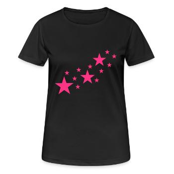 Star, stars - Women's Breathable T-Shirt - black - Front - AI Model Female 172 light (172cm)