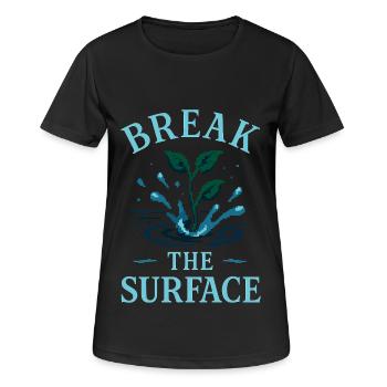 Durch die Oberfläche – Wachsen durch Widerstand - Frauen T-Shirt atmungsaktiv - Schwarz - Vorne - AI Model Female 172 light (172cm)