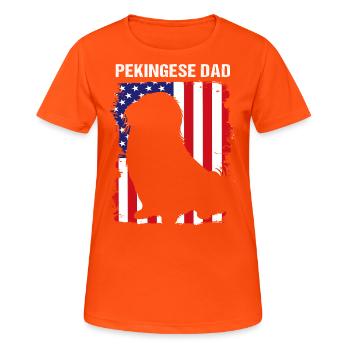 Pekinese - Frauen T-Shirt atmungsaktiv - Neonorange - Vorne - AI Model Female 172 dark (172cm)