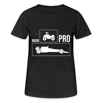 Rennauto Noob Pro - Frauen T-Shirt atmungsaktiv - Schwarz - Vorne - AI Model Female 172 light (172cm)