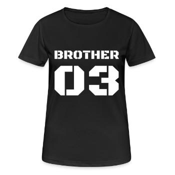 Troisième conception du frère - Frère n° 3 - T-shirt respirant Femme - noir - Devant - AI Model Female 172 light (172cm)