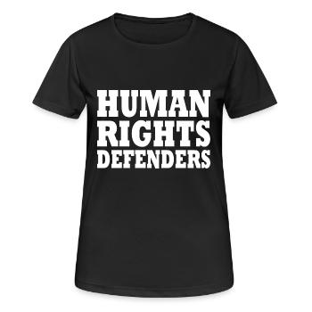 Human rights defenders - Women's Breathable T-Shirt - black - Front - AI Model Female 172 light (172cm)