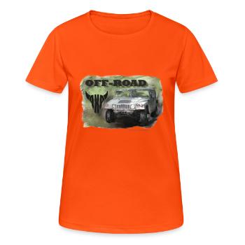 Hummer H1 Offroad Off-Road 4x4 Shirt - T-shirt respirant Femme - orange néon - Devant - AI Model Female 172 dark (172cm)