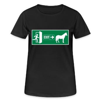 Exit out to the horse - Women's Breathable T-Shirt - black - Front - AI Model Female 172 light (172cm)