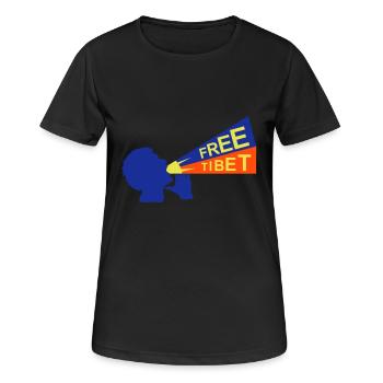 free tibet - T-shirt respirant Femme - noir - Devant - AI Model Female 172 light (172cm)