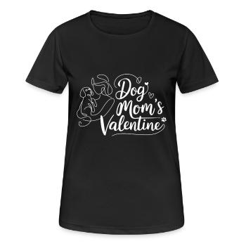 Dog Mom's Valentine | Gift for dog lovers - Women's Breathable T-Shirt - black - Front - AI Model Female 172 light (172cm)